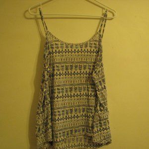 White and Blue Top with Diamond Pattern